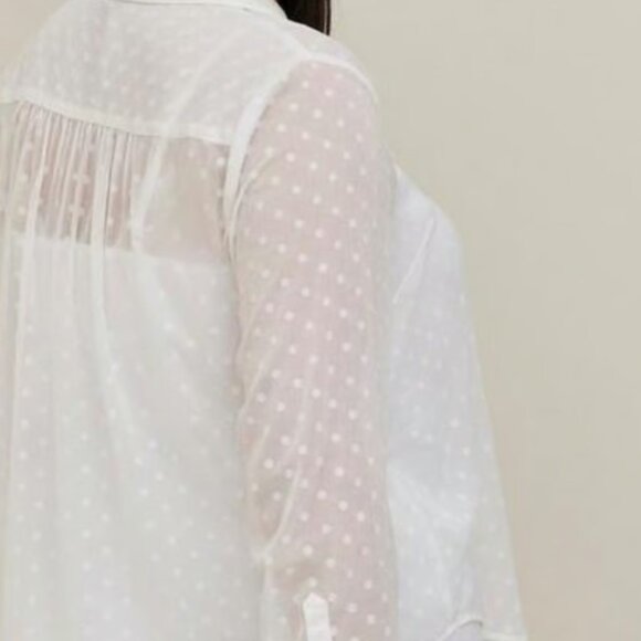 NWT white chiffon blouse‎ - Picture 2 of 7